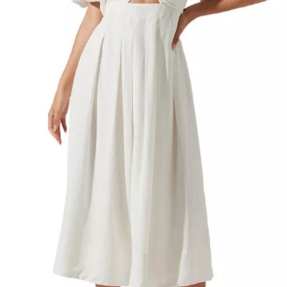 Astr Serilda Puff Sleeve Midi Dress - White / M